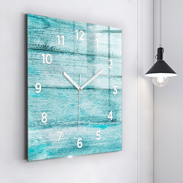Reloj de pared cuadrado Madera vieja azul