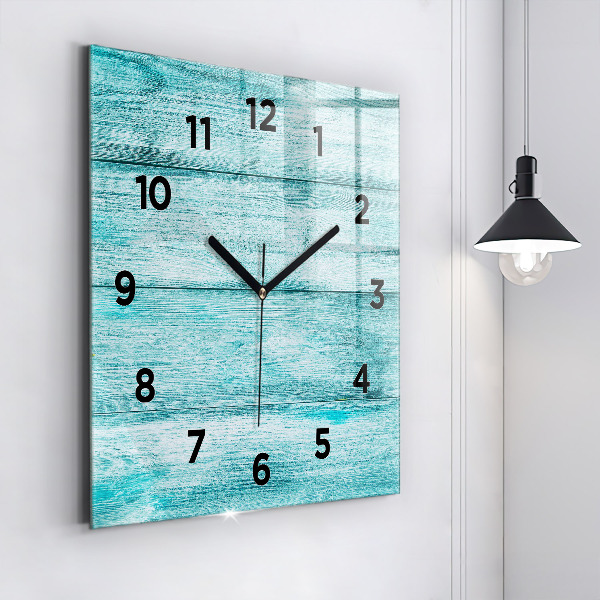 Reloj de pared cuadrado Madera vieja azul