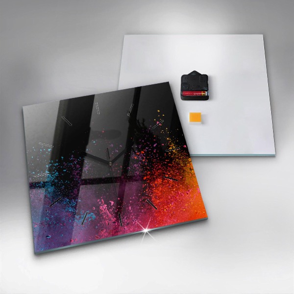 Reloj cuadrado Explosión de colores