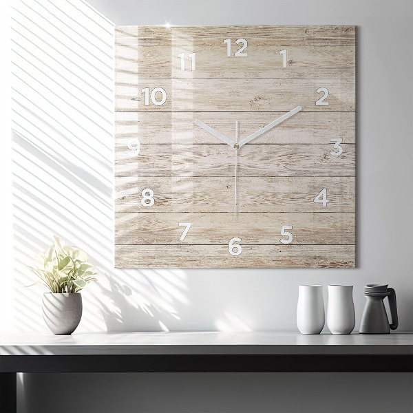 Reloj de pared cuadrado Paneles de madera
