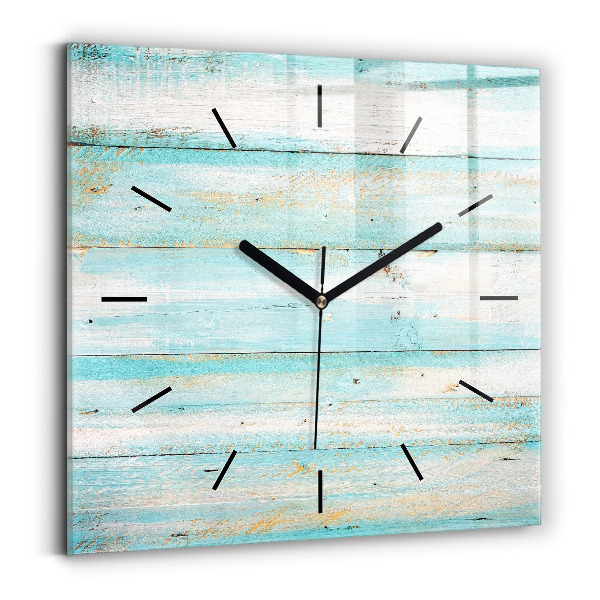 Reloj de pared cuadrado Tablas azules