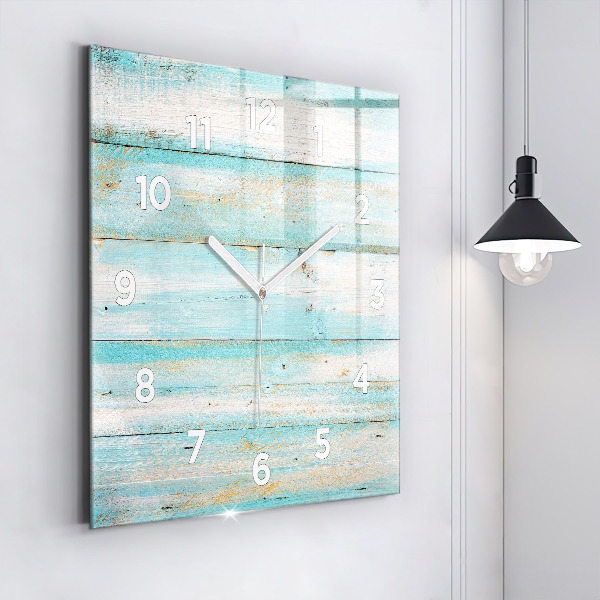 Reloj de pared cuadrado Tablas azules