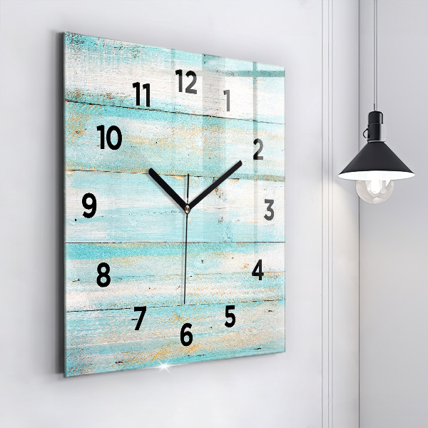 Reloj de pared cuadrado Tablas azules