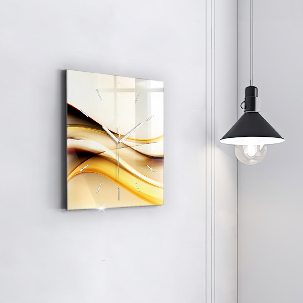 Reloj cuadrado Ola abstracta
