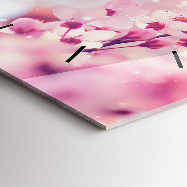 Reloj de pared cuadrado Flores de primavera