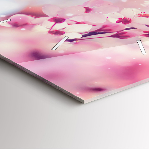 Reloj de pared cuadrado Flores de primavera