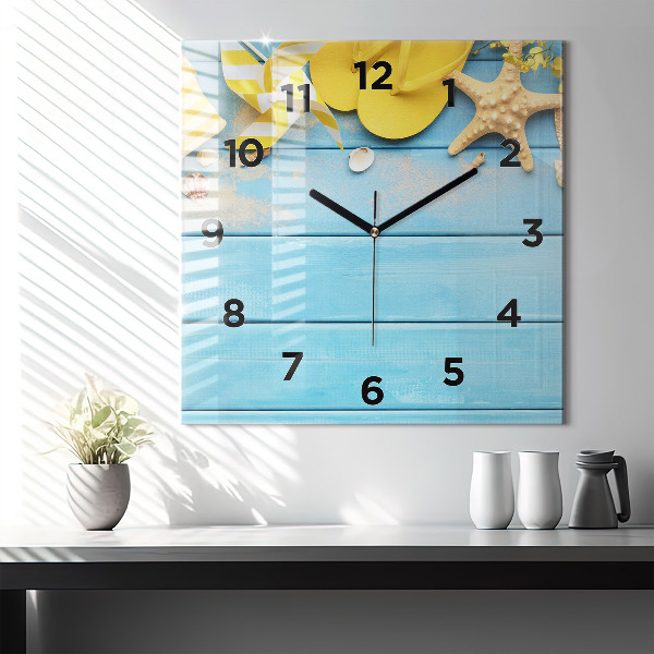Reloj de pared cuadrado Accesorios de playa y tablas