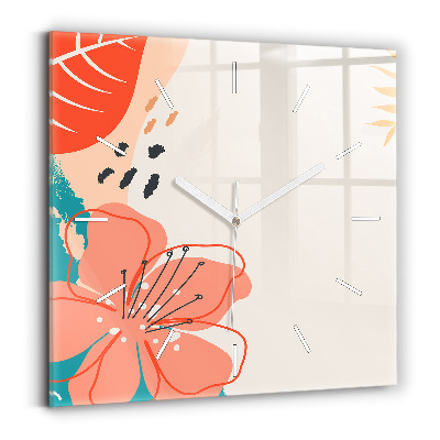 Reloj de pared cuadrado Plantas hawaianas