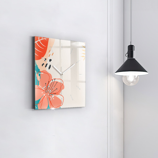 Reloj de pared cuadrado Plantas hawaianas