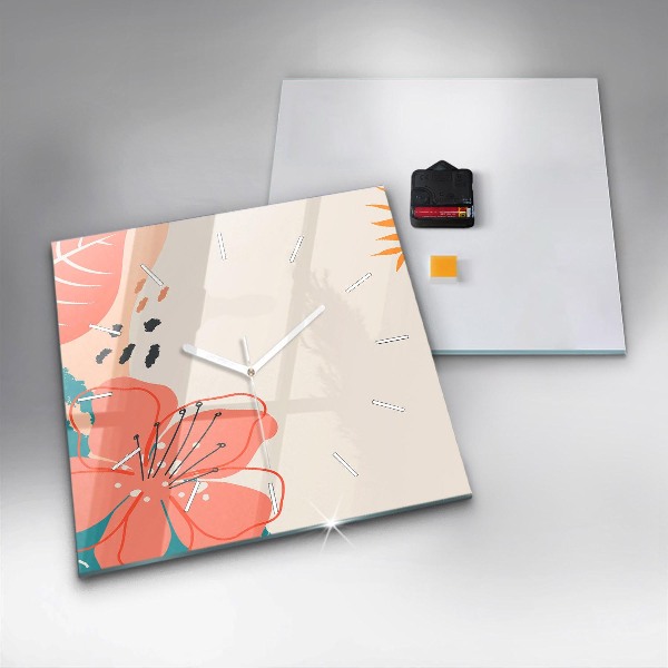 Reloj de pared cuadrado Plantas hawaianas