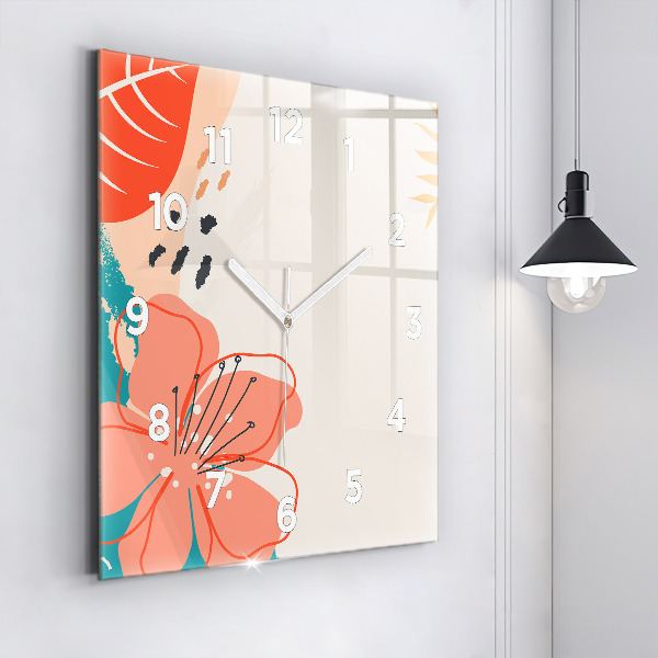 Reloj de pared cuadrado Plantas hawaianas