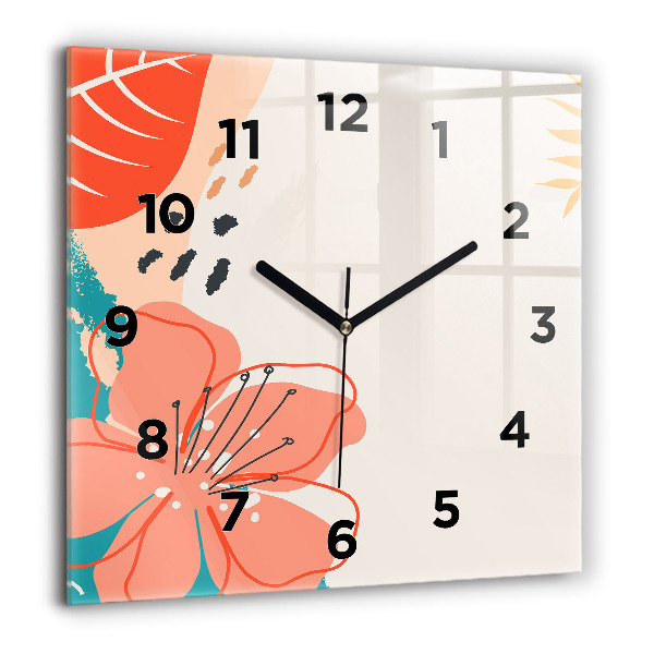 Reloj de pared cuadrado Plantas hawaianas
