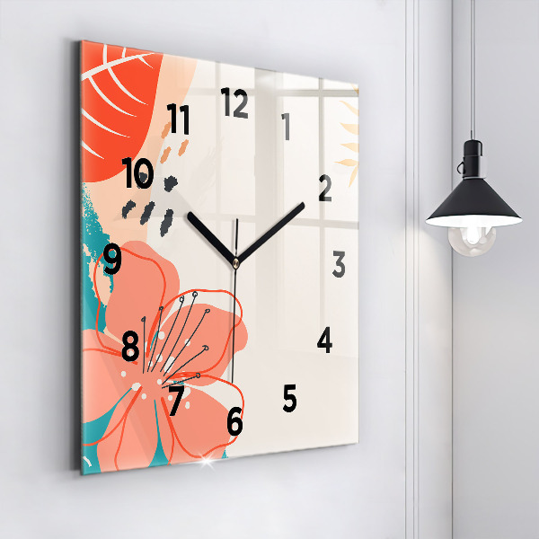 Reloj de pared cuadrado Plantas hawaianas