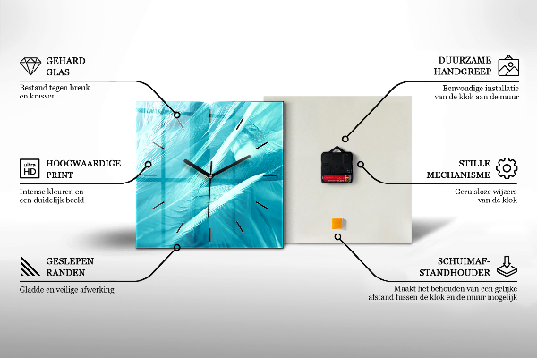 Reloj de pared cuadrado Azul marino