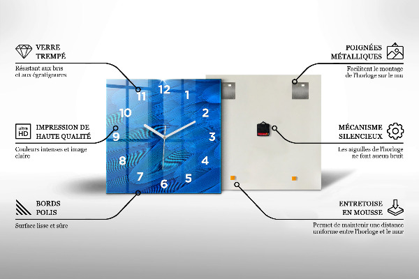 Reloj de pared cuadrado Azul marino
