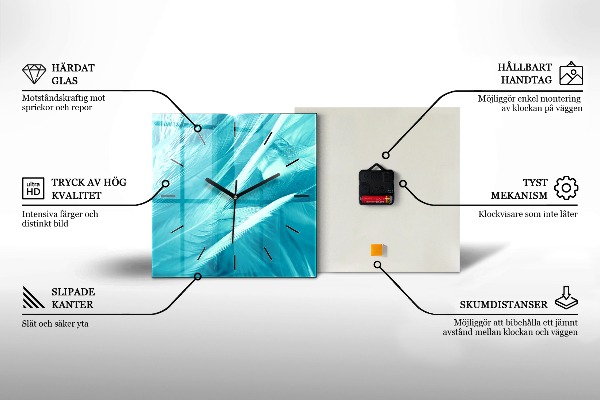 Reloj de pared cuadrado Color gris