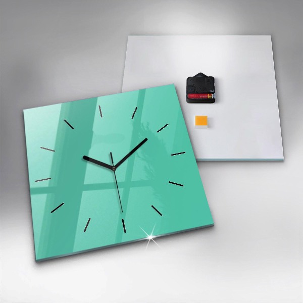 Reloj de pared cuadrado Color turquesa