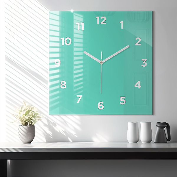 Reloj de pared cuadrado Color turquesa