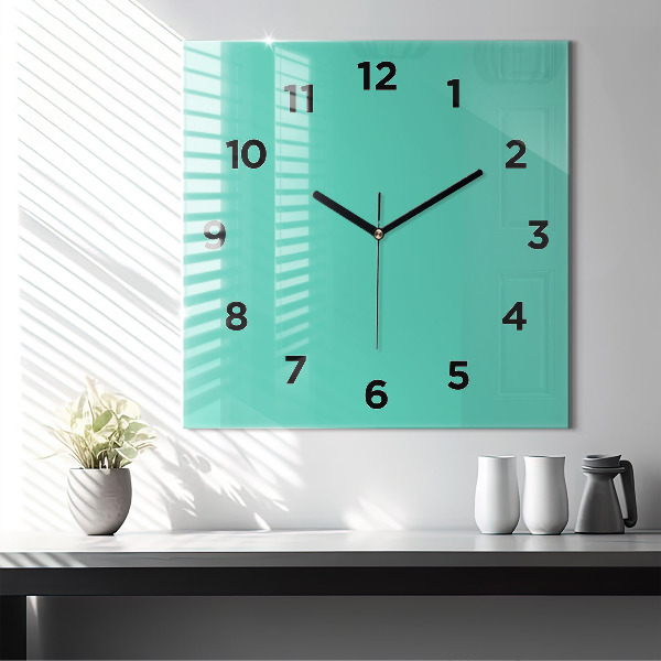 Reloj de pared cuadrado Color turquesa
