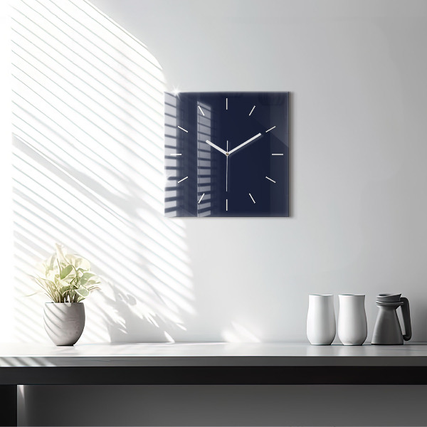 Reloj de pared cuadrado Color azul oscuro
