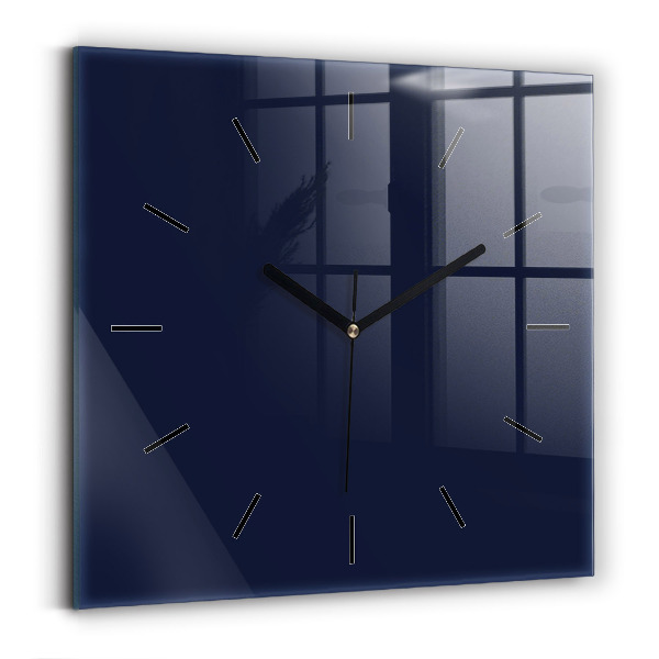 Reloj de pared cuadrado Color azul oscuro