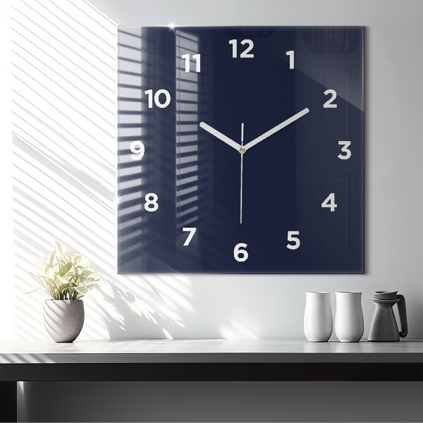 Reloj de pared cuadrado Color azul oscuro