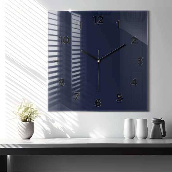 Reloj de pared cuadrado Color azul oscuro