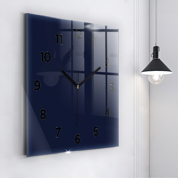 Reloj de pared cuadrado Color azul oscuro
