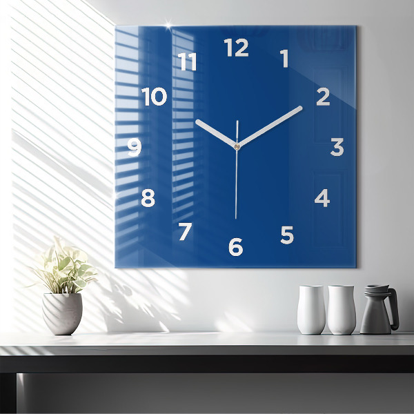 Reloj de pared cuadrado Color azul
