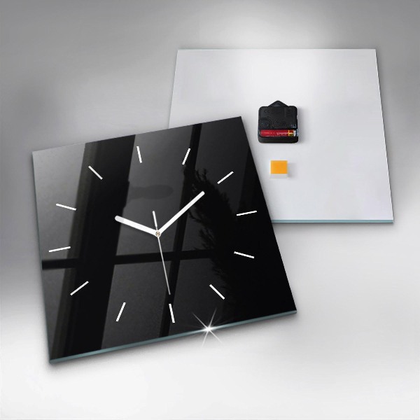 Reloj de pared cuadrado Color negro