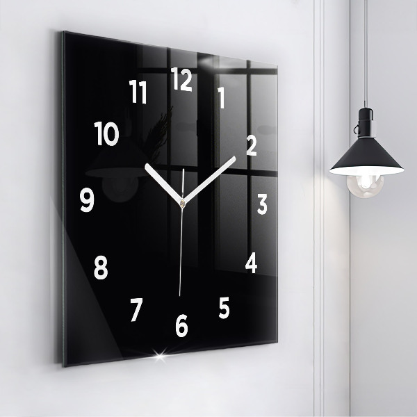 Reloj de pared cuadrado Color negro