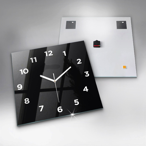 Reloj de pared cuadrado Color negro