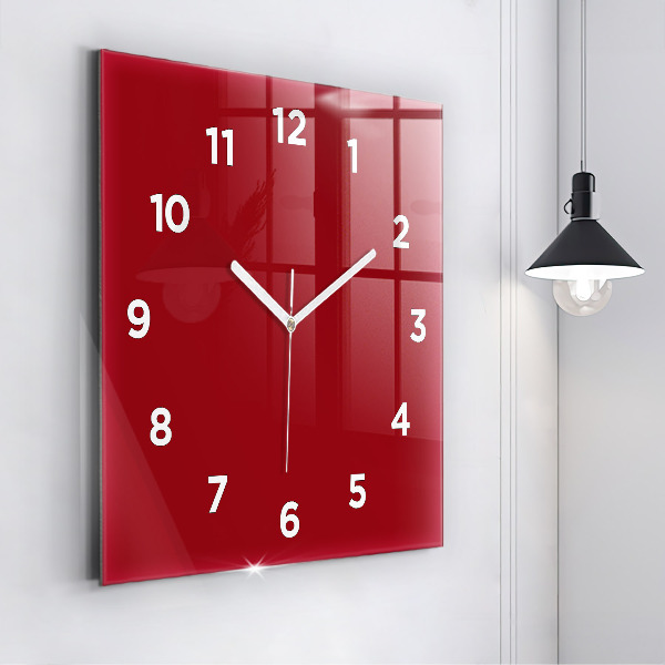 Reloj de pared cuadrado Color rojo