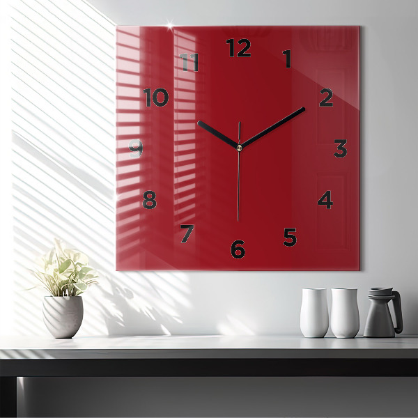 Reloj de pared cuadrado Color rojo