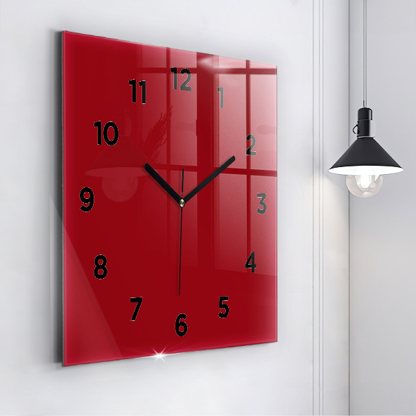 Reloj de pared cuadrado Color rojo