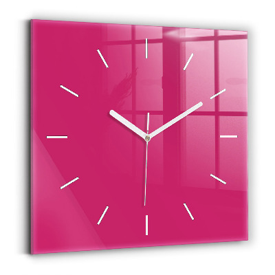 Reloj de pared cuadrado El color rosa fuerte
