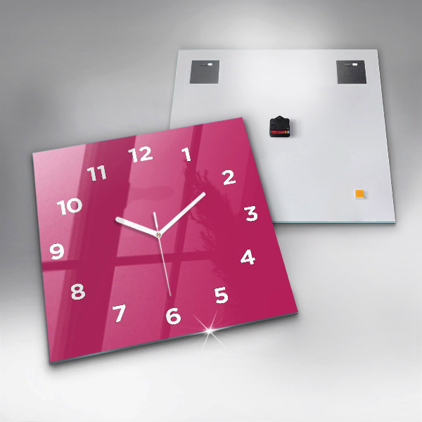 Reloj de pared cuadrado El color rosa fuerte