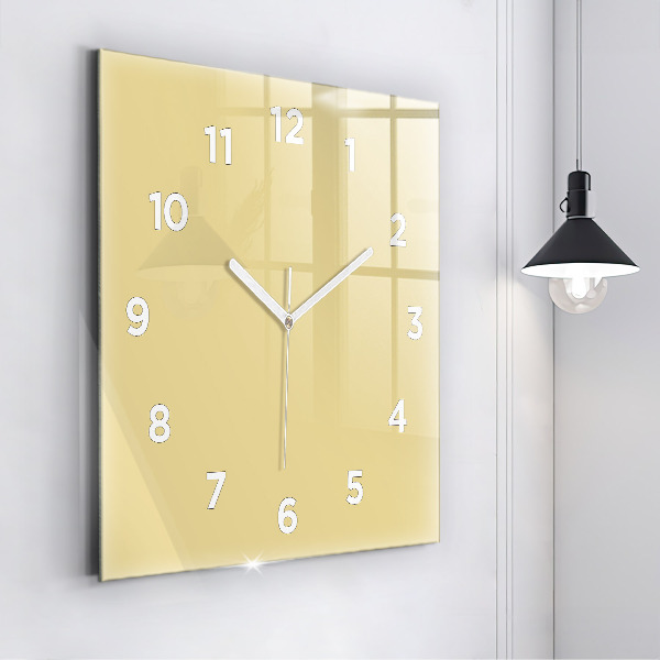 Reloj de pared cuadrado Color crema