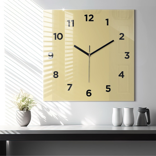 Reloj de pared cuadrado Color crema