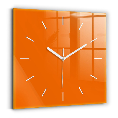 Reloj de pared cuadrado Color naranja