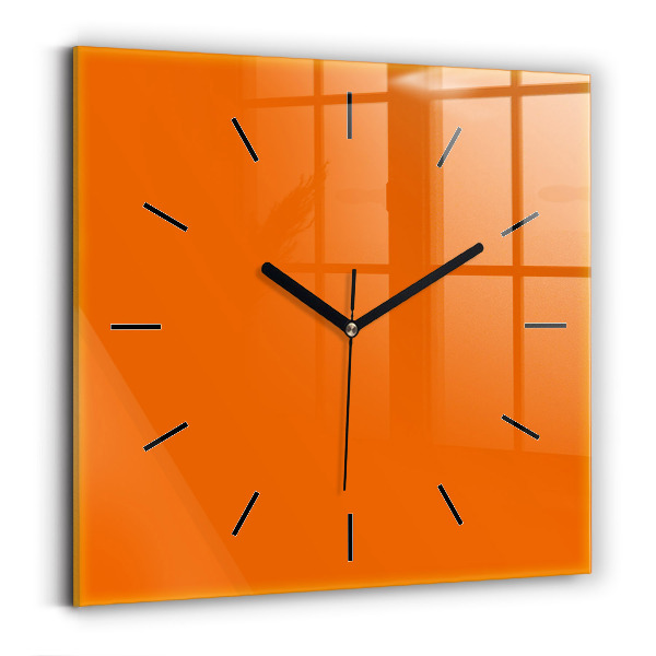 Reloj de pared cuadrado Color naranja