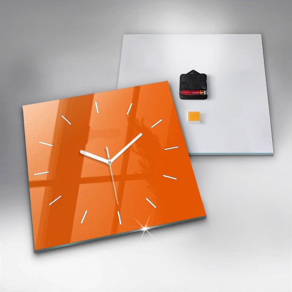 Reloj de pared cuadrado Color naranja