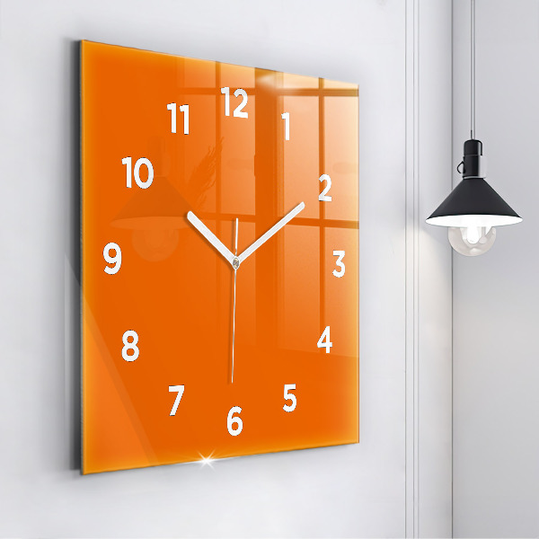Reloj de pared cuadrado Color naranja