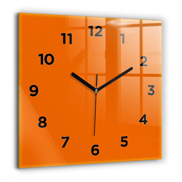 Reloj de pared cuadrado Color naranja