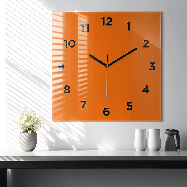 Reloj de pared cuadrado Color naranja