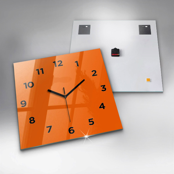 Reloj de pared cuadrado Color naranja