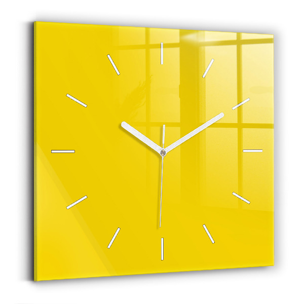 Reloj de pared cuadrado Color amarillo claro