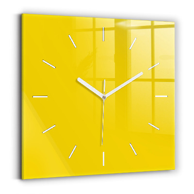 Reloj de pared cuadrado Color amarillo claro