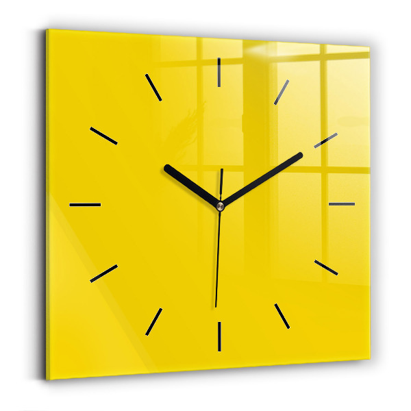 Reloj de pared cuadrado Color amarillo claro