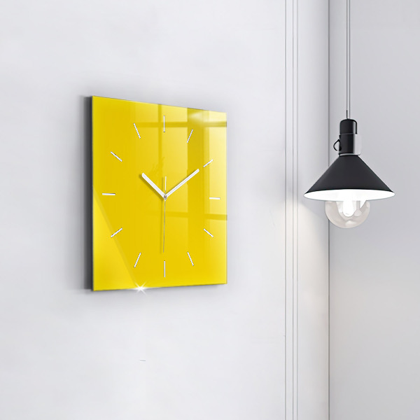Reloj de pared cuadrado Color amarillo claro